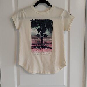 Pier 27 Light Yellow Ocean Bicycle Cancun T-Shirt Size S